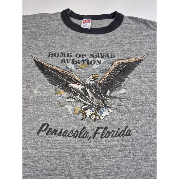 Vintage Pensacola Naval Aviation Shirt Size Large Soffe Distressed - Picture 1 of 5
